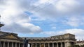 Clouds and cables on a the sky over Kazan Cathedral in Saint Petersburg Royalty Free Stock Photo