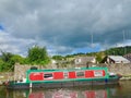 Clouds and canal boat Royalty Free Stock Photo