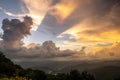 Clouds Cast Shadows Across The Sky At Sunset Over The Eastern Side Of Great Smoky Mountains