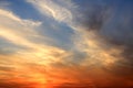 Clouds cirrus in various directions Royalty Free Stock Photo