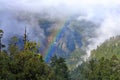 Yosemite National Park with Dramatic Rainbow over Merced River Valley, Sierra Nevada, California Royalty Free Stock Photo