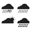 Clouds collection. Weather icons set. Web elements