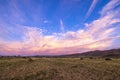 Clouds are colored pink after sunset Royalty Free Stock Photo