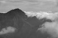 Clouds Coming over the Mountain Ridge Royalty Free Stock Photo