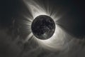 Partial Solar Eclipse Cloudy Sky Royalty Free Stock Photo