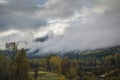 Clouds covering hills in British Columbia Royalty Free Stock Photo