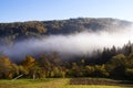 Clouds descending down the valley