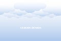 Clouds design background, blue gradient clouds on blue sky