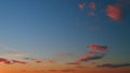 Clouds in different shades. Clouds during sunset. Panoramic view. Timelapse. Royalty Free Stock Photo