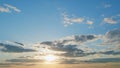 Clouds in different shades. Clouds during sunset. Panoramic view. Timelapse. Royalty Free Stock Photo