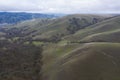 Aerial of Peaceful Valley and Hills in California Royalty Free Stock Photo