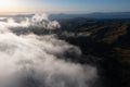 Aerial View of Clouds and Scenic California Hills Royalty Free Stock Photo