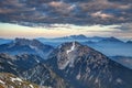 Clouds at dusk over Karavanke and Kamnik Savinja Alps Slovenia Royalty Free Stock Photo