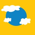 Clouds and earth with yellow background simple animation