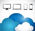 Clouds and electronics. illustration design Royalty Free Stock Photo
