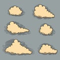 Clouds engraving Vintage elements for design. Royalty Free Stock Photo