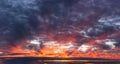 Clouds on fire, panorama format Royalty Free Stock Photo