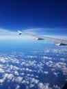 Flying high way above the sky with beautiful clouds Royalty Free Stock Photo