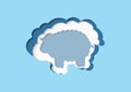 Clouds in the form of a lamb. Vector icons cloud blue and white color on a blue background. Sky is a dense collection of illustrat