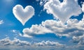 Clouds form a romantic heart shape