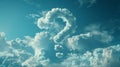 Clouds forming a question mark in a blue sky. Royalty Free Stock Photo