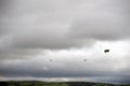 Clouds full of blank air blimps