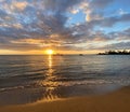 Waikoloa, Beach Hawaii sunset sail boat Royalty Free Stock Photo