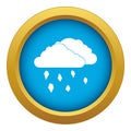 Clouds and hail icon blue vector isolated