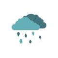 Clouds and hail icon, flat style