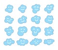 Clouds happy smiling doodle cartoon face art decoration