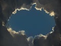 Clouds hole sky background