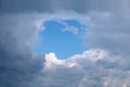 In the clouds a hole in the sky Royalty Free Stock Photo
