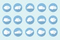 Clouds icon set. Cloud icons for cloud computing web and app. Vector design. Royalty Free Stock Photo
