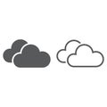 Clouds icon. solid and outline.