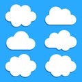 Clouds icons flat set vector network shape