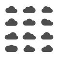 Vector cloud icons on white background