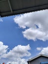 The clouds in Indonesia are very bright during the day accompanied by the blue sky Royalty Free Stock Photo