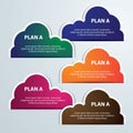 Clouds infographics timeline label vector illustration