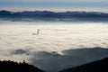Clouds inversion from mountains. Slovakia Royalty Free Stock Photo