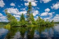 Clouds and island, sawbill lake, bwcaw Royalty Free Stock Photo