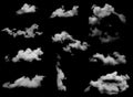 Clouds isolated on black baclground Royalty Free Stock Photo