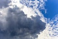 Clouds with light behind forming textures and layers