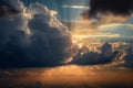 Clouds light sky sunset. Generate Ai Royalty Free Stock Photo