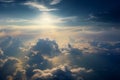 Clouds light sky view. Generate Ai Royalty Free Stock Photo