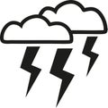 Clouds and lightning - thunderstorm icon