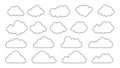 Clouds line art icon. Databases networking software image cloud and synoptics concept. Vector