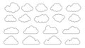 Clouds line art icon. Databases networking software image cloud and synoptics concept. Vector