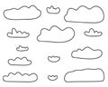 Clouds line art icon. Storage solution element, databases, networking, software image, cloud and meteorology concept