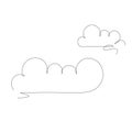 Clouds line drawing on white background vector illustration