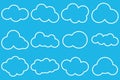 Clouds line icon set. Vector illustration.